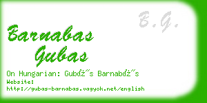 barnabas gubas business card